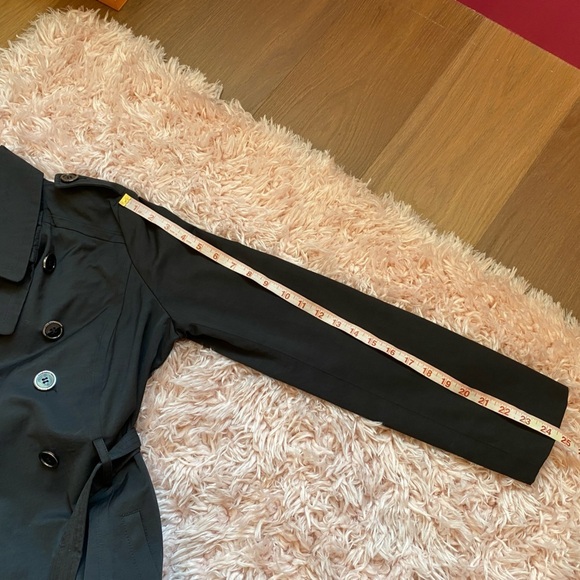 Guess Black Trench Coat Double breasted lightweight size medium - Picture 10 of 10